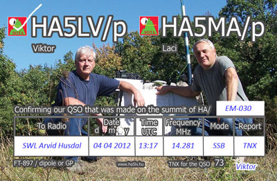 QSL to Arvid